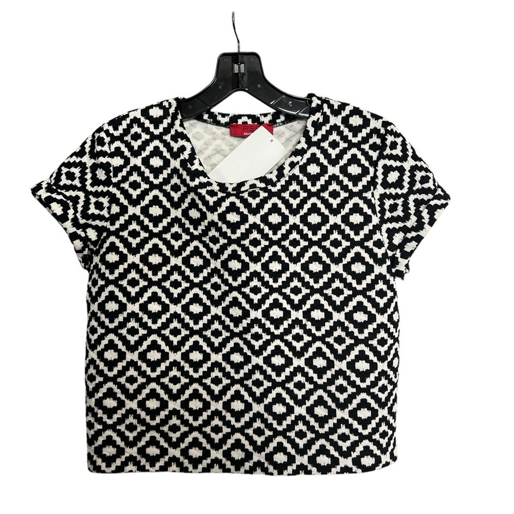 RED by Saks Fifth Avenue Black And White Quilted Crop Top Size Large NEW